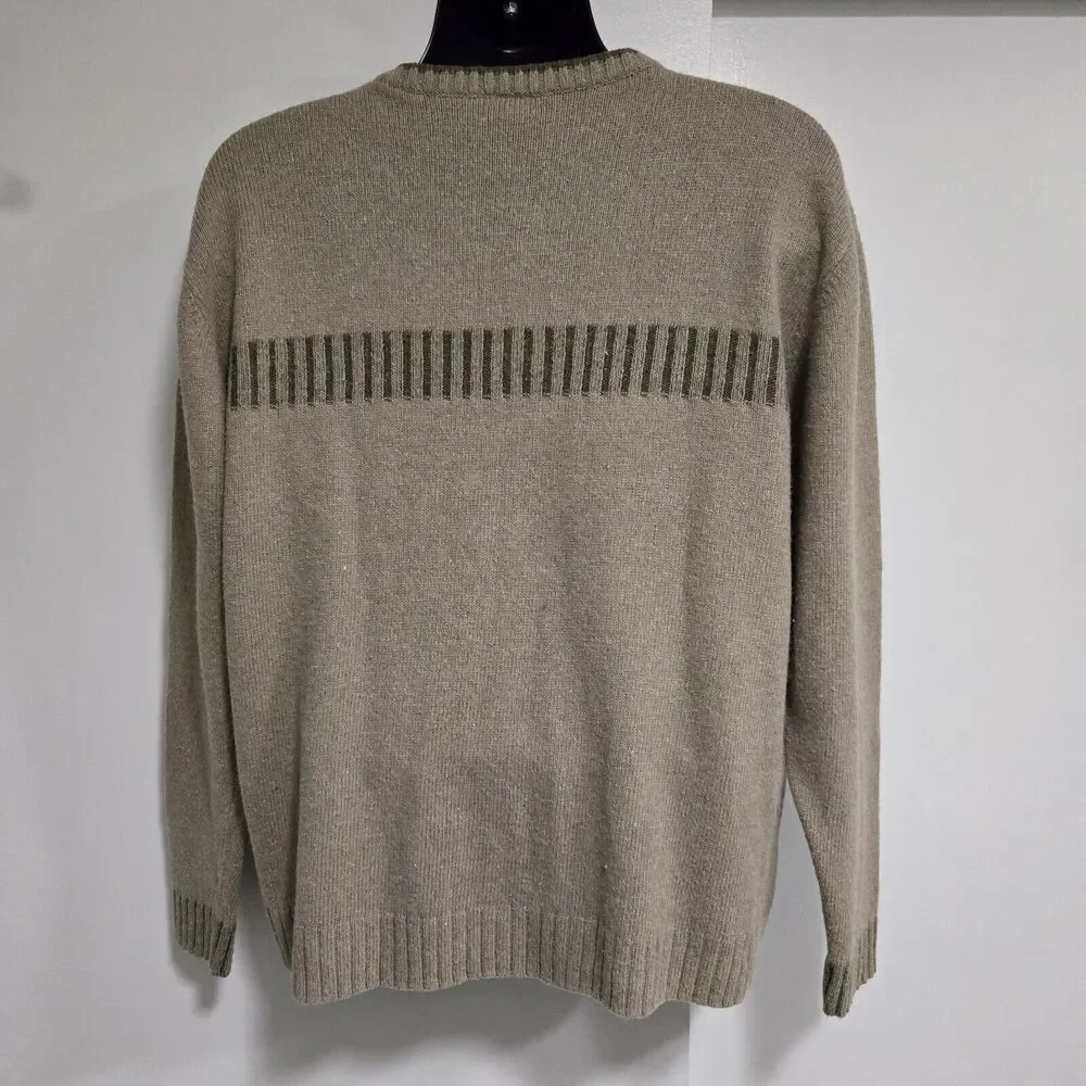 Columbia Sz XL Beige Soft Ramie Wool‎ Blend Knit Pullover Sweater 205 AM2237